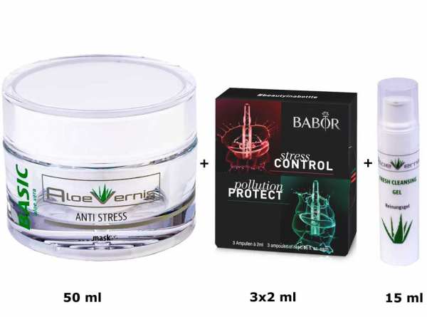 AloeVernis® BASIC aloe vera ANTI STRESS mask 50 ml - BABOR AMPOULE CONCENTRATES Stress Control + Pol