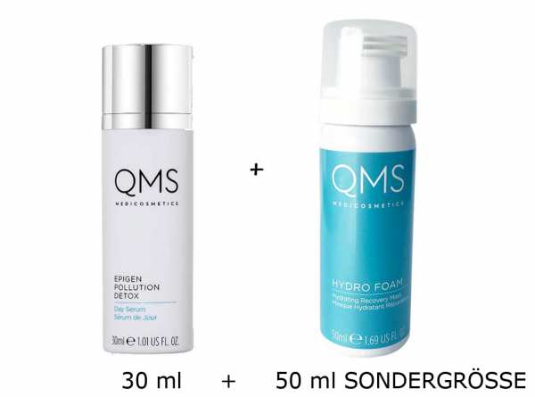 QMS MEDICOSMETICS EPIGEN POLLUTION DETOX Day Serum + Hydro Foam Mask 50 ml Sonderg