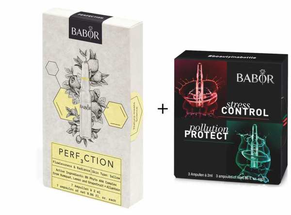 BABOR Ampullen PERFECTION + Stress Control + Pollution Protect Set 3x 2ml - ebenmäßigere, jugendlic