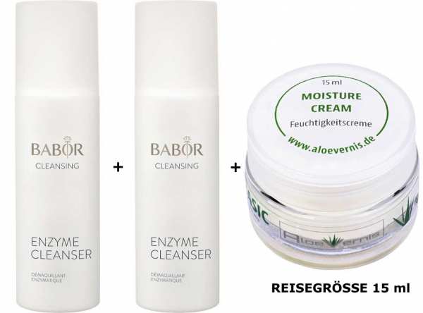 BABOR CLEANSING 2x Enzyme Cleanser - AloeVernis® BASIC aloe vera MOISTURE cream 15 ml