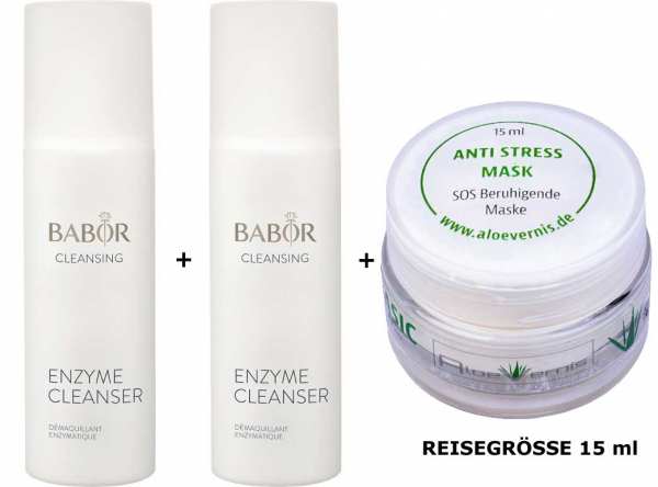 BABOR CLEANSING 2x Enzyme Cleanser - AloeVernis® BASIC aloe vera ANTI STRESS MASK 15 ml