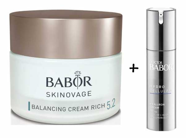 BABOR SKINOVAGE Balancing Cream rich + Hyaluron Cream 15 ml - Geschmeidige Feuchtigkeitspflege