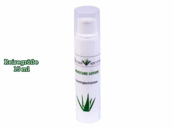 AloeVernis® BASIC aloe vera MOISTURE lotion 15 ml Reisegröße - Hyaluron, Collagen, Arganöl