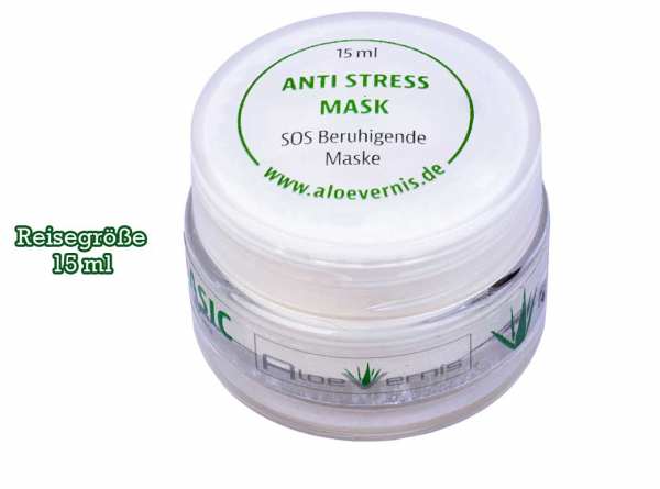 AloeVernis® BASIC aloe vera ANTI STRESS mask 15 ml Reisegröße - Hyaluron, Collagen, Arganöl
